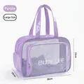 Große lila PVC-Netz-Waschtasche für Schwimmen und Fitness, Nass-Trocken-Trennung - L / Lila