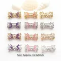 Detail showing assorted zircon-set rotating screw clasps for DIY jewelry necklaces - 18k Purple Zircon Style (GF-521)