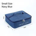 Large capacity portable navy blue rectangular insulated lunch bag, size 29x23x10cm - Small Size (0425) / Navy Blue
