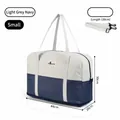 Small travel duffle bag in gray and navy blue with 11cm expandable storage capacity - S / Navy Blue