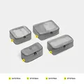 Light gray 4-piece travel packing cubes set for luggage organization with mesh design - 4-Piece Set (Nos. 2-5) / 34x12x27cm / Light Gray