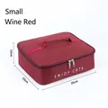 Small wine red rectangular insulated lunch bag, 29x23x10cm Oxford cloth thermal tote - Small Size (0425) / Burgundy