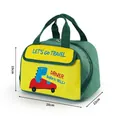Cute green cartoon lunch bag with dinosaur print and insulated storage for students - Green
