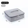 Small grey insulated lunch bag, oxford fabric thermal cooler bag for students, 29x23x10cm - Small Size (0425) / Gray