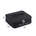 Portable black insulated oxford lunch bag with handle and dimensions 29x23x10cm for student - Small Size (0425) / Black
