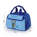 Insulated cartoon student lunch bag in blue with oceanographer print, 28x19x22cm - Sapphire Blue