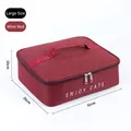 Wine red insulated lunch bag, large capacity oxford cloth meal carrier, 31x26x10cm - Large Size (0425) / Burgundy
