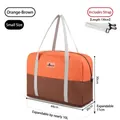 Small expandable orange and brown travel bag with 130cm detachable shoulder strap - S / Orange/Dark Brown