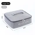 Large grey insulated lunch bag for meal prep with detailed size markings 31x26x10cm - Large Size (0425) / Gray
