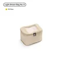 Portable light khaki travel storage bag organizer with mesh top 19x12x12cm size - Bag No. 6 / 19*12*12cm / Light Coffee