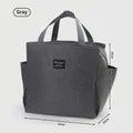 Insulated gray lunch bag with large capacity and dimensions 25x15x25cm for office meals - Gray