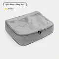 Large light grey travel luggage organizer bag for clothes, mesh top, size 45x12x33cm - Bag No. 1 / 45*12*33cm / Light Gray