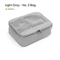 Light grey mesh travel packing cube organizer with dual zippers, size 34x12x27cm. - Bag No. 2 / 34*12*27cm / Light Gray