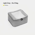 Durable light gray travel packing cube with breathable mesh top panel 27x12x22cm - Bag No.3 / 27*12*22cm / Light Gray