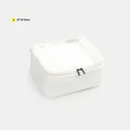 Cream white travel storage bag with mesh top and zipper, size 27x12x22cm. - Bag No.3 / 27*12*22cm / Cream