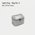 Light grey travel storage organizer bag with mesh top and double zipper 19x12x12cm - Bag No. 6 / 19*12*12cm / Light Gray