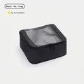Black travel packing cube organizer, size No. 3, measuring 27x12x22cm for luggage - Bag No.3 / 27*12*22cm / Black