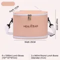 Large insulated cylindrical lunch bag in shrimp pink, ideal for picnic, school and work meals - Square Expandable Pink