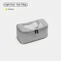 Light gray travel organizer mesh packing cube for clothes storage, size 27x12x12cm - Bag No. 5 / 27*12*12cm / Light Gray