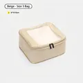 Light brown mesh travel packing cube for clothing organization, 27x12x22 cm - Bag No.3 / 27x12x22cm / Light Coffee
