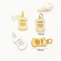 Gedetailleerd overzicht van 18 karaat vergulde en zilveren abacus hangers voor sieraden - Stijl 4 Telraam (GF-532) / 1 Stuk / Zilver