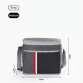 Medium grey insulated lunch bag made of Oxford cloth for outdoor picnics and travel - M / Gray