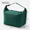 Dark green insulated lunch bag with buckle handle and 25x15x14cm size - 25x15x14cm / Green