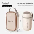 Geïsoleerde lunchtas voor soepbekers, crèmekleur, 800ml capaciteit, maat 19x11x10cm. - Ontbijtbekerzak Stijl / M