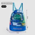 Large blue cartoon dinosaur kids swimming bag with dry wet separation compartment - L / Blue Small Dinosaur