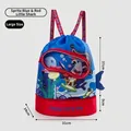 Large blue shark drawstring swimming bag for kids with dry wet separation compartment - L / Blue Small Shark