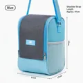 Blue insulated lunch bag with adjustable shoulder strap for picnic and school 27x17x17cm - Sky Blue