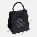 Black Tyvek insulated lunch bag for adults and students with dimensions 20x17x23cm - Black