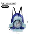 Kleiner cyanfarbener Cartoon-Schwimmbeutel mit Kordelzug und Astronauten-Weltraumdesign - S / Marineblau Astronaut