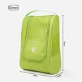 Portable green travel shoe storage bag with breathable mesh side pocket - Semi-Breathable Style (1688-2219) / Green
