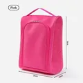 Portable pink travel shoe storage bag with breathable mesh side, size 33x24x13cm - Fully Breathable Style (1688-2219) / Rose Red