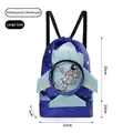 Großer cyanfarbener Raketen-Schwimmbeutel mit Astronauten-Design, Maße 27x45cm - L / Marineblau Astronaut