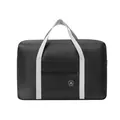 Durable large capacity black handheld travel bag with grey straps for short-distance trips - Navy Blue