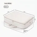 Ivory white large capacity compression packing cube for travel clothes, size L - L / Ivory