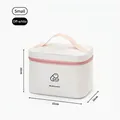 Small cream white portable medicine storage bag with pink handle and zipper 21x15x16cm - S / Off White