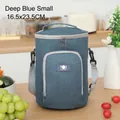 Kleine tiefblaue zylindrische isolierte Lunchtasche mit verstellbarem Schultergurt - S / Marineblau