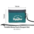 Durable teal canvas travel neck pouch for passport and cards, 16x12cm compact size - Green