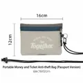 Portable anti-theft travel passport neck pouch with zipper and adjustable lanyard 16x12cm - Gray