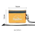 Portable yellow canvas anti-theft pouch for travel passport and cards, 16x12cm size - Orange