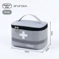 Φορητή γκρι μεσαία τσάντα πρώτων βοηθειών για ιατρική αποθήκευση, μέγεθος 19x13x12cm - Μεσαίο Γκρι