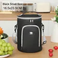 Tragbare kleine schwarze zylindrische Isoliertasche mit verstellbarem Gurt für die Arbeit - S / Schwarz