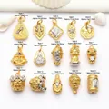 Selection of ancient gold-style Buddhist pendants with dimensions for DIY jewelry making - Model 1 (GF-433)