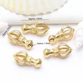 Detailed macro view of 18k gold plated Vajra pestle charms with size markings for DIY - 18k Gold Color (GF-439)