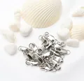 Fermoirs mousquetons queue de poisson argentés polis pour bijoux DIY et colliers - 4x10mm / Plaqué or blanc