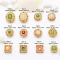 Collection de perles intercalaires en or ancien avec incrustations de pierres colorées. - Perle Ovale Or Antique (Style 1)