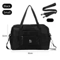 Black small foldable travel bag with adjustable shoulder strap, size 42x32x17cm - S / Black